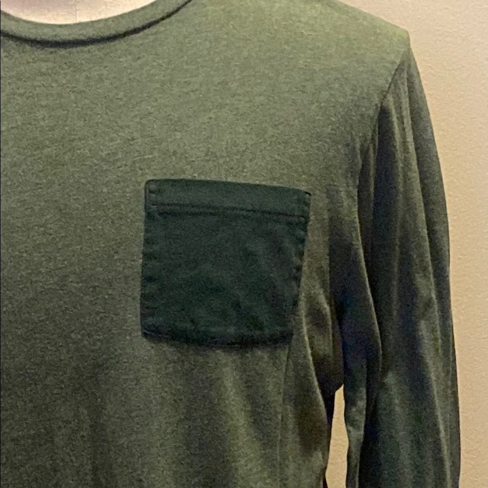 J. Crew Green Long Sleeve Tee Classic Crew Neck